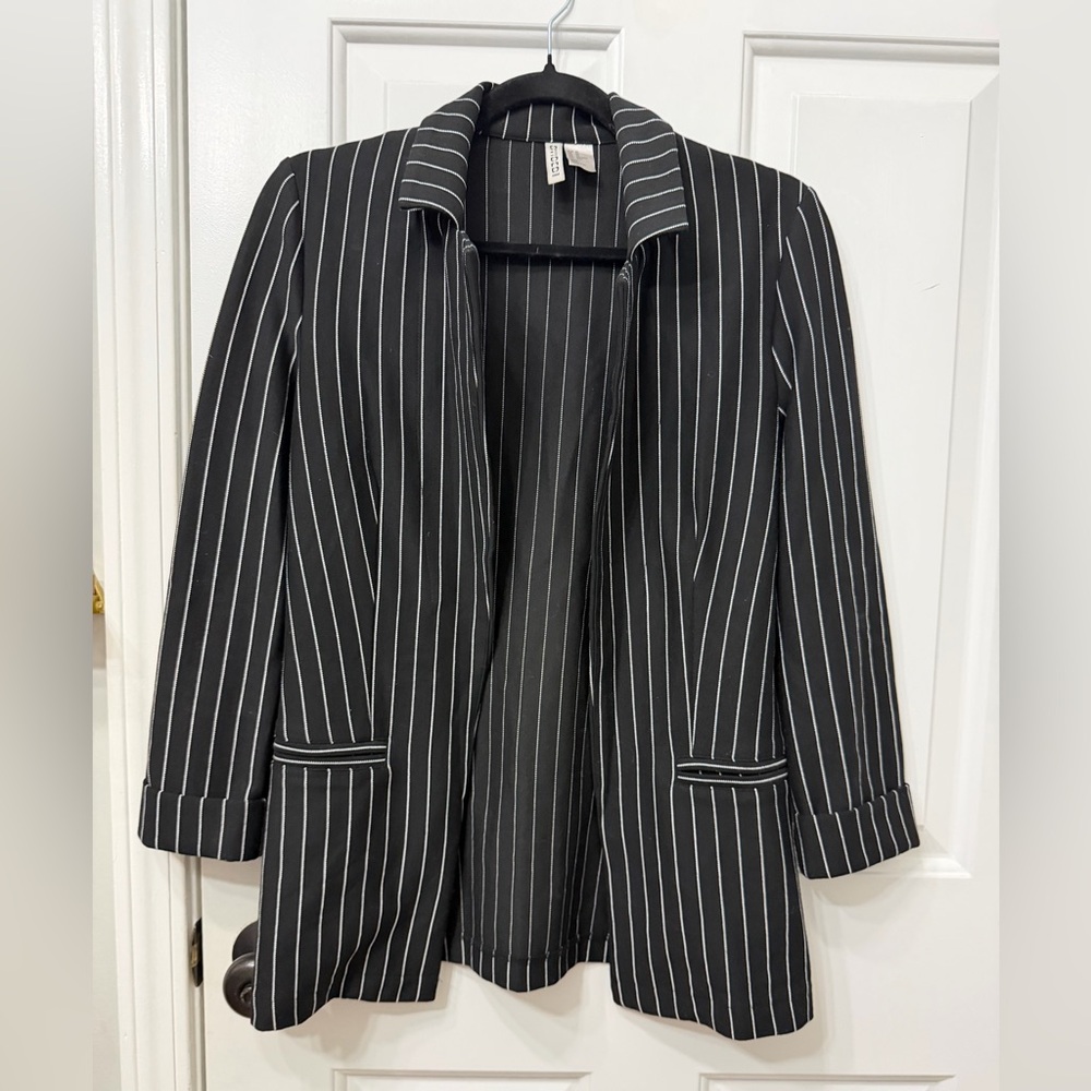 Divided H&M Black Pinstripe Women's Blazer